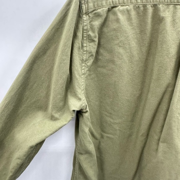 ALEX MILL organic cotton miliary green button long sleeve boho grunge blouse XL - Picture 14 of 15